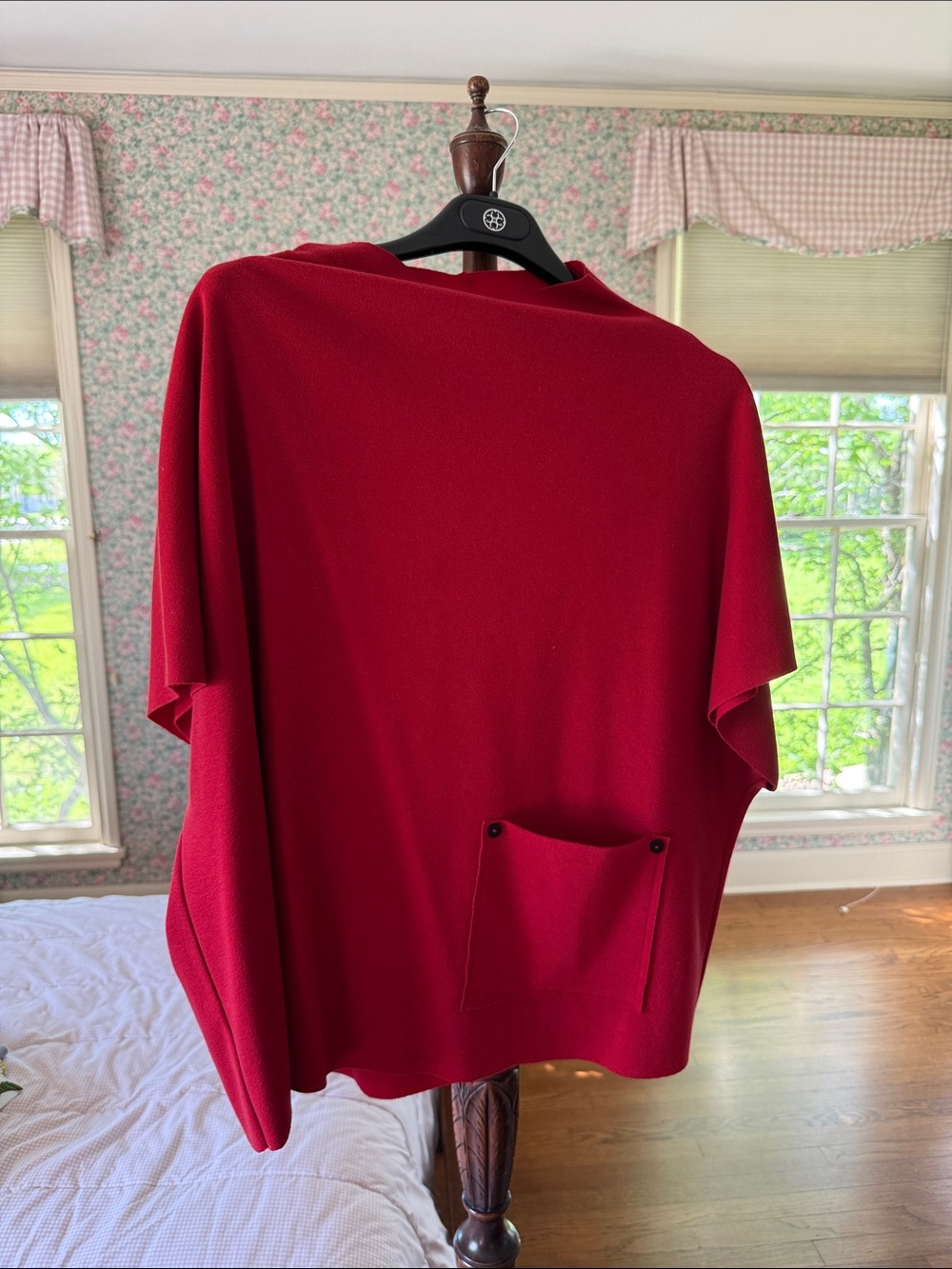 Classic Red Women's Top with Pocket